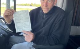 Richard after passing his Category CE 3a off-road test at MT Training Wetherby
