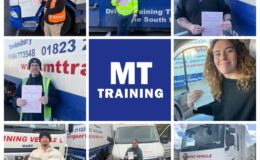 Successful MT Training learners holding their HGV and LGV pass certificates.